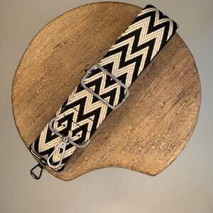 Tan Black Chevron Purse Strap Adjustable Crossbody Guitar Strap NEW FAST SHIP